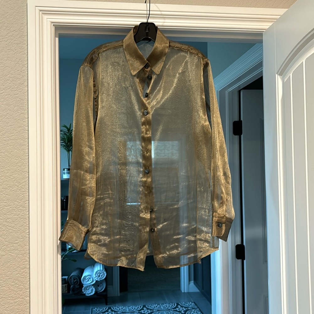 Gold sheer blouse!